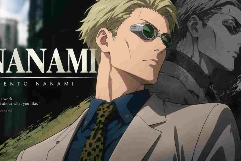 Kento Nanami from Jujutsu Kaisen in a cinematic anime portrait