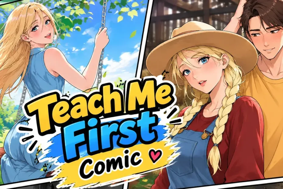 Teach Me First Comic – Anime-Manga-Illustration mit einer blonden Frau und einem Mann in zwei Szenen